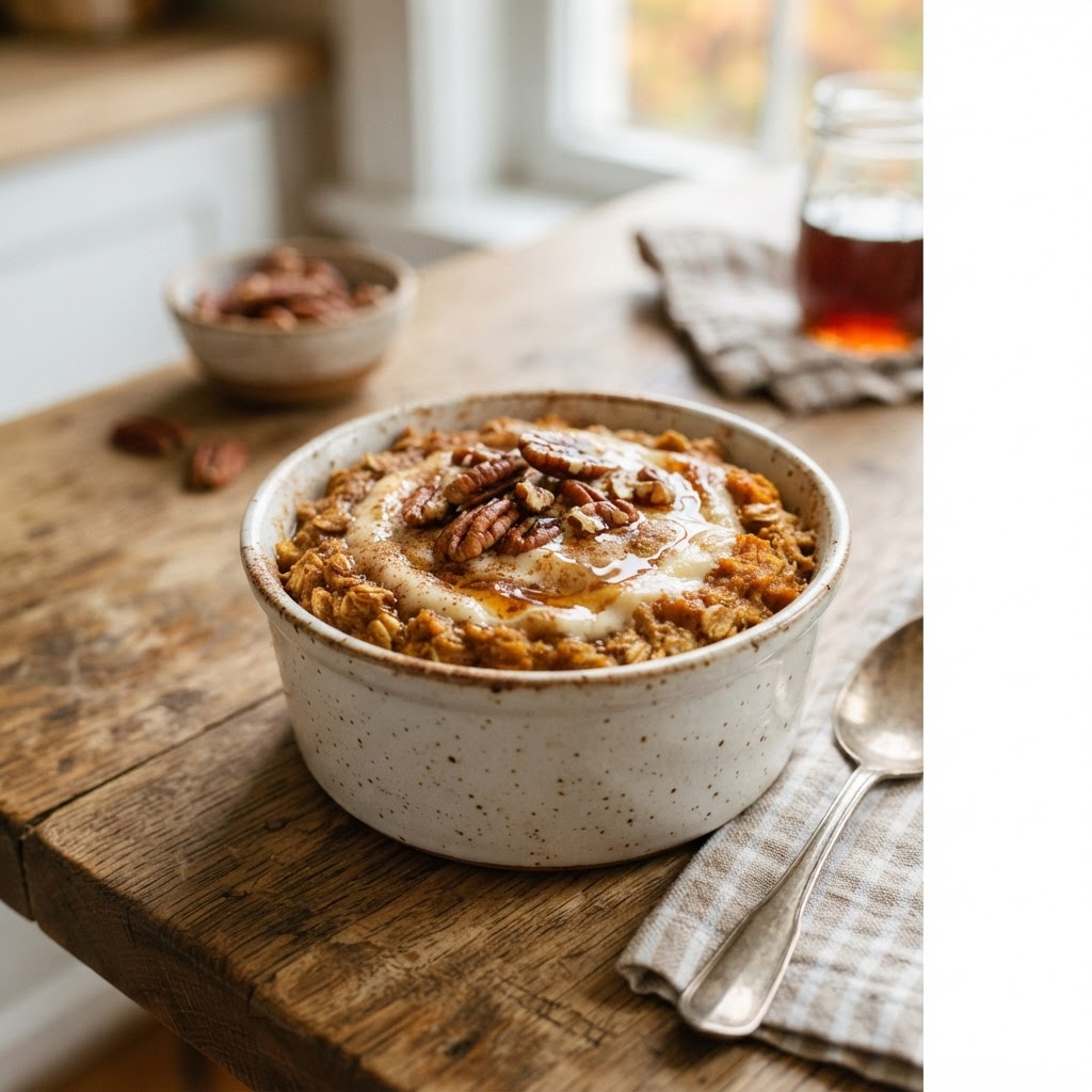 Pumpkin Cream Cheese Baked Oats