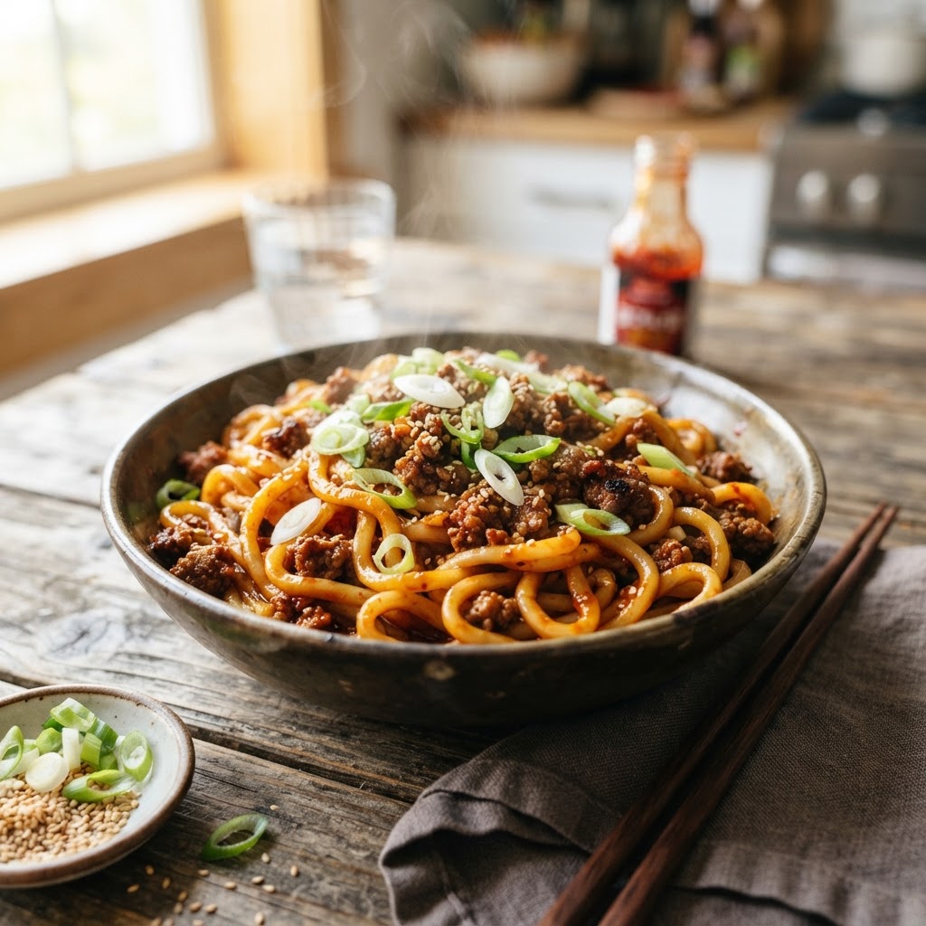 Korean Gochujang Beef Noodles