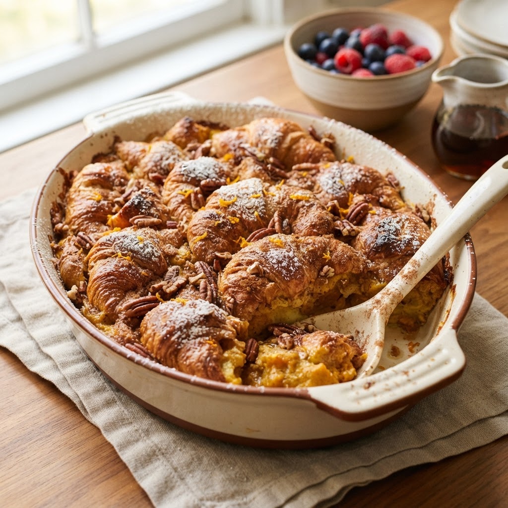 Pumpkin Croissant French Toast Bake