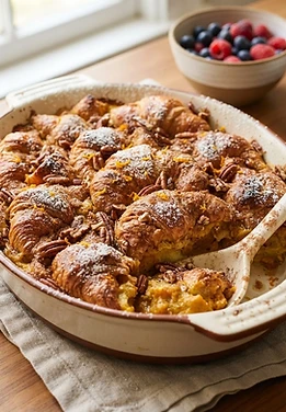 Pumpkin Croissant French Toast Bake