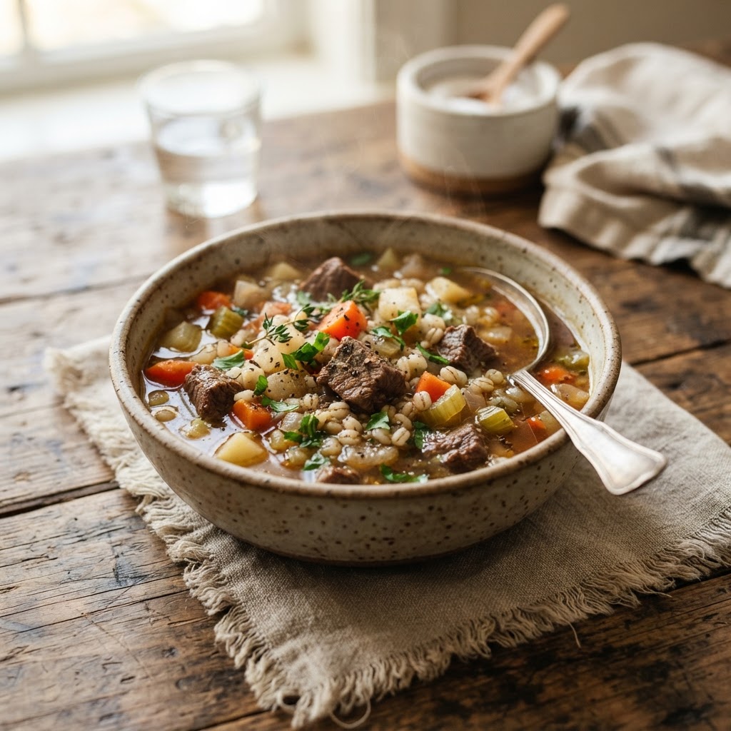 Slow Cooker Beef and Barley Soup