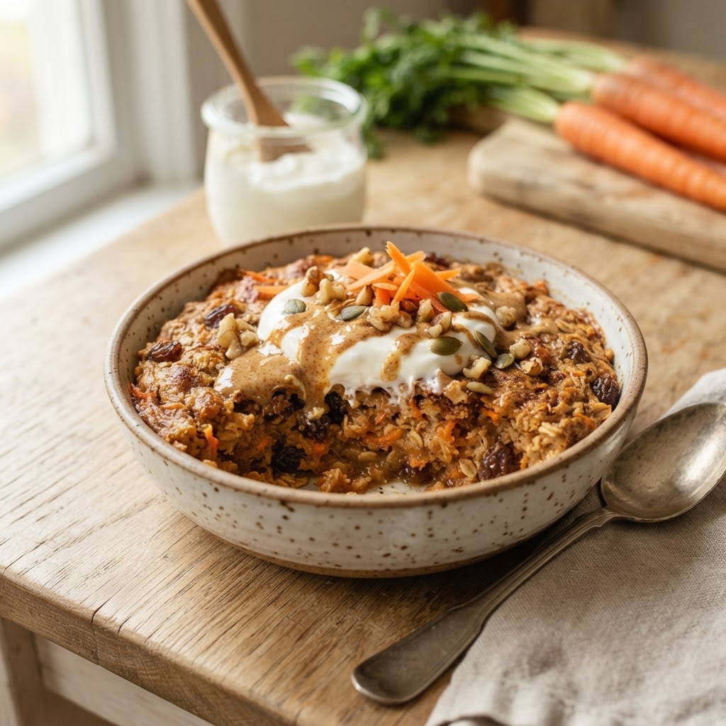 Carrot Cake Protein Baked Oats