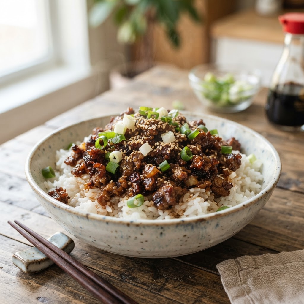 Mongolian Ground Beef Bowls