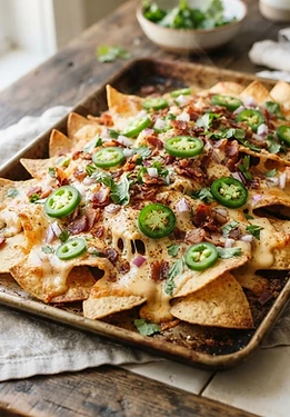 Loaded Cheddar and Bacon Sheet Pan Nachos