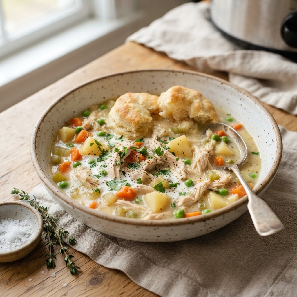 Slow Cooker Chicken Pot Pie Soup