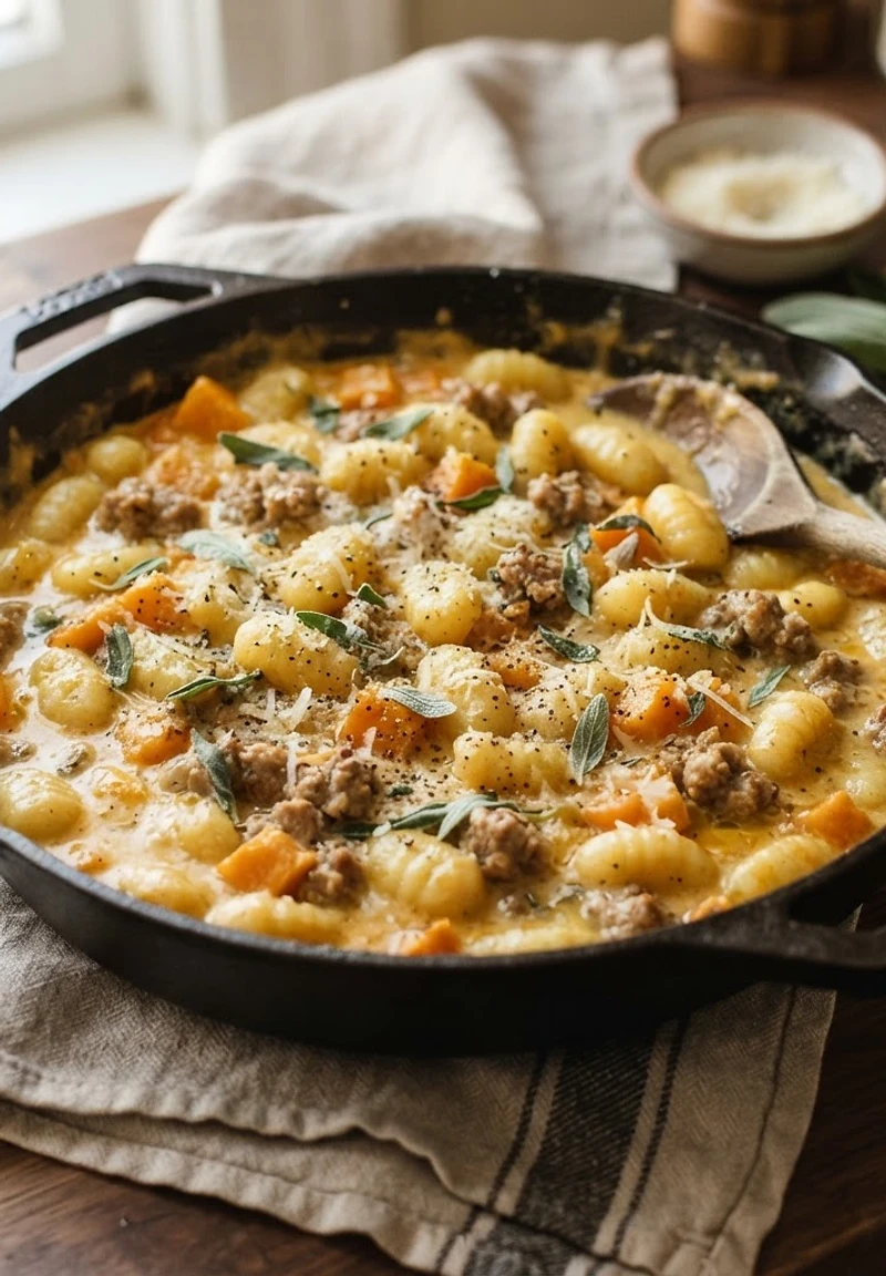 One-Pot Sausage Pumpkin Gnocchi