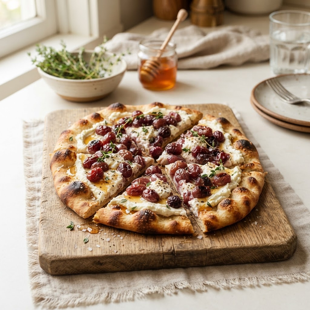 Roasted Grape Ricotta Flatbread