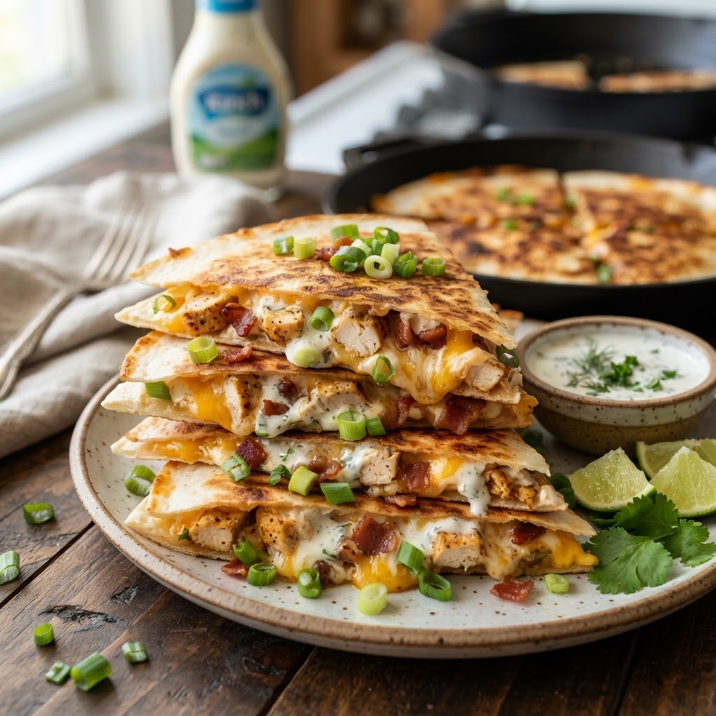 Chicken Bacon Ranch Quesadillas