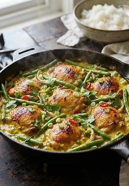 Indonesian Coconut Turmeric Chicken with Green Beans