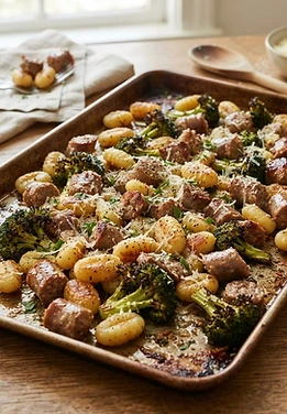 Sheet Pan Gnocchi with Sausage and Broccoli