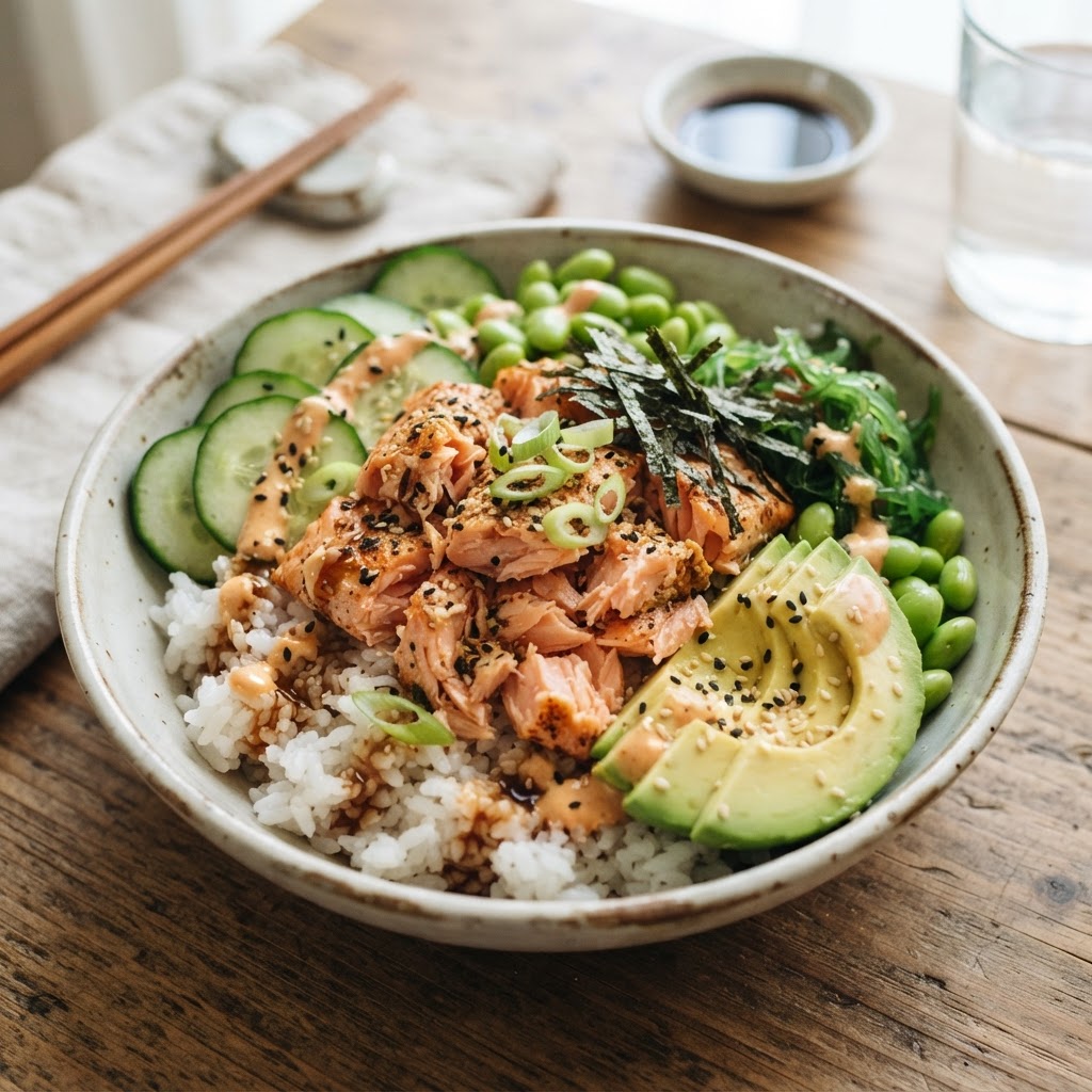 High Protein Salmon Sushi Bowl