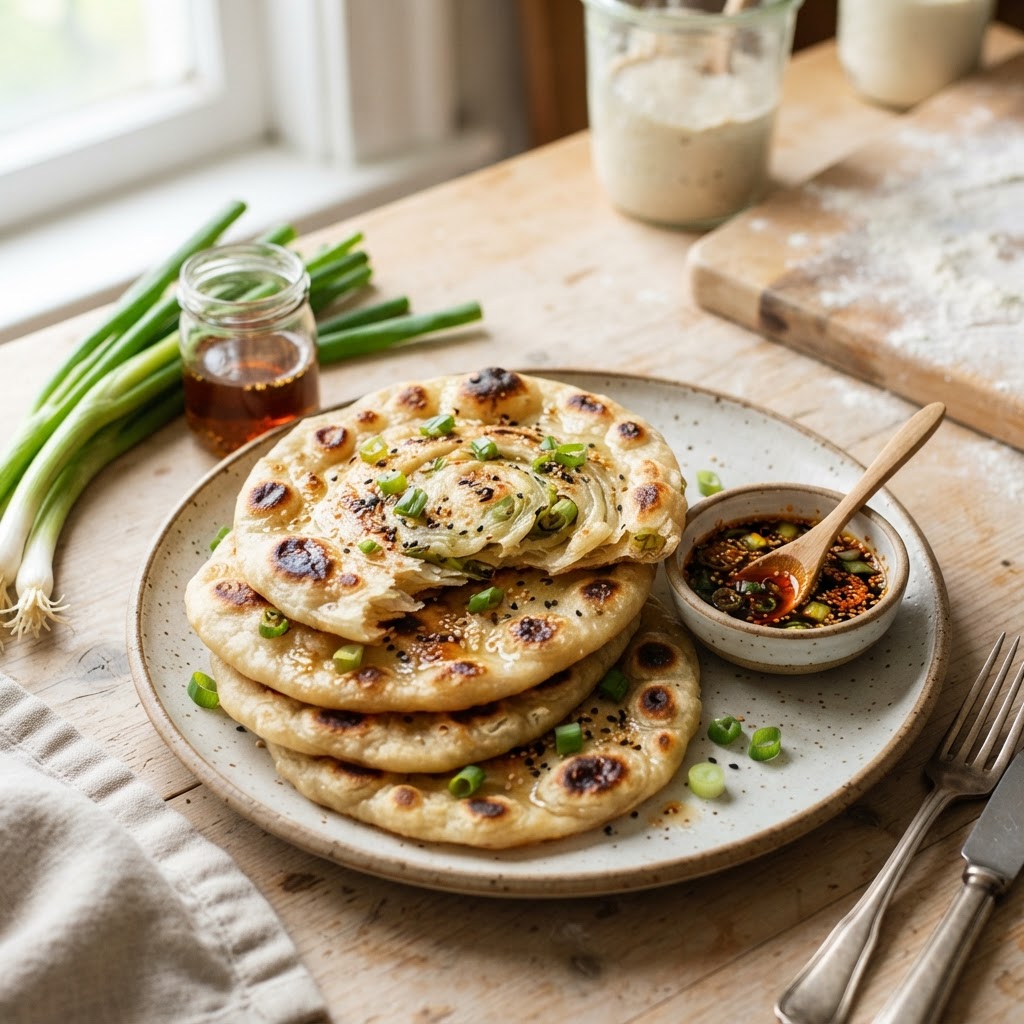 Sourdough Discard Scallion Flatbreads