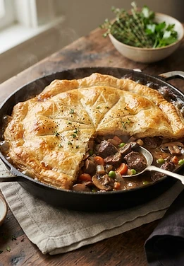 Beef and Mushroom Pot Pie Skillet