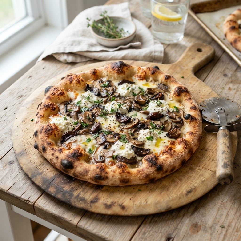 Black Garlic Mushroom Pizza