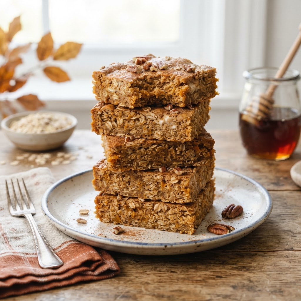 Pumpkin Greek Yogurt Breakfast Bars