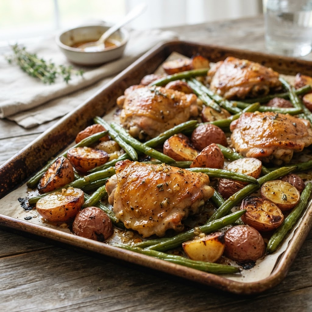 Honey Mustard Chicken and Potatoes Sheet Pan