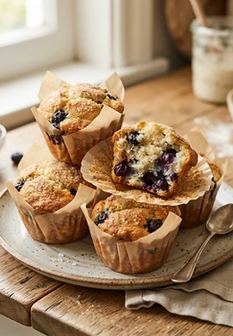 Sourdough Discard Blueberry Muffins