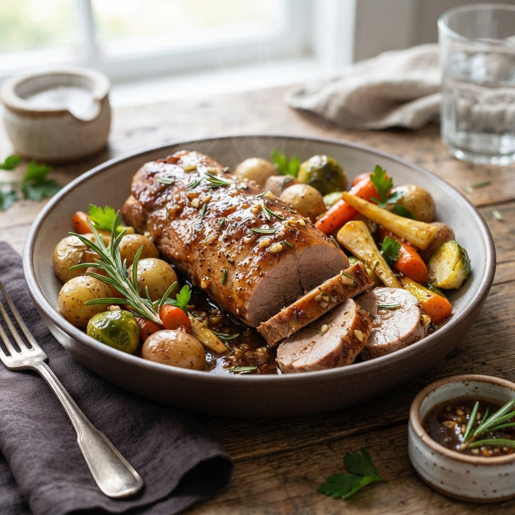 Slow Cooker Maple Dijon Pork Tenderloin