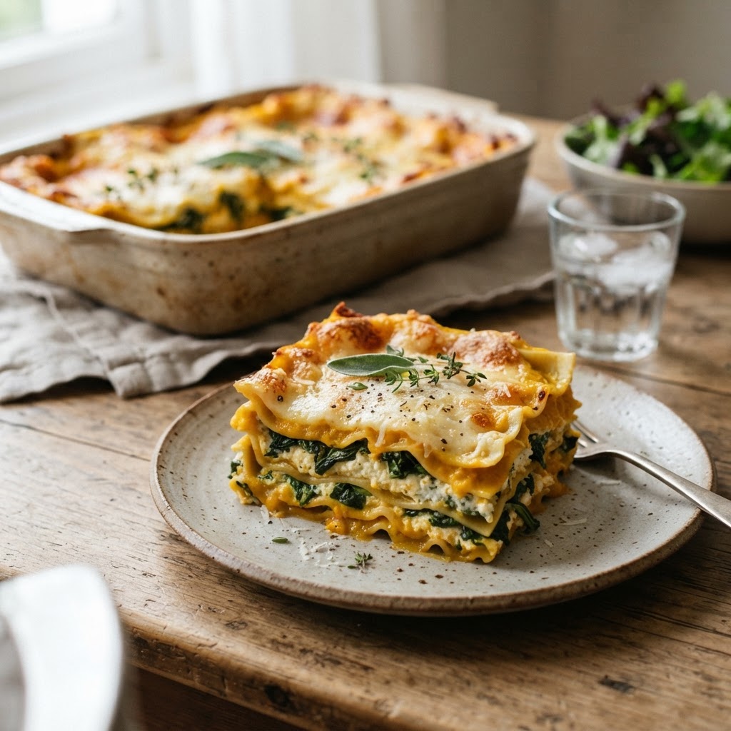 Pumpkin Spinach Lasagna