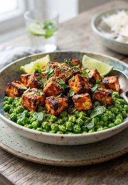 Tandoori Tofu with Mint Peas