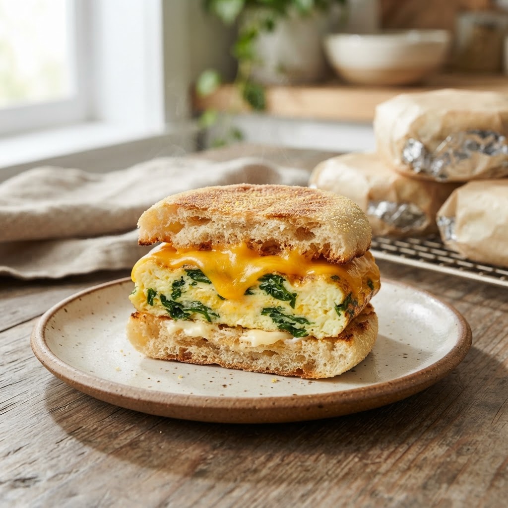 Freezer Egg and Cheese Breakfast Sandwiches