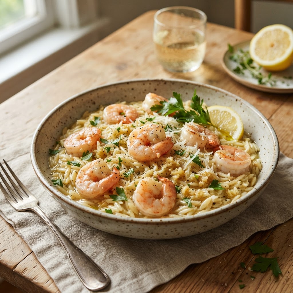 Shrimp Scampi Orzo