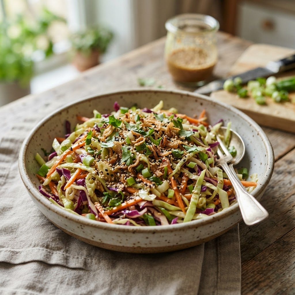 Asian Cabbage Slaw with Sesame Dressing