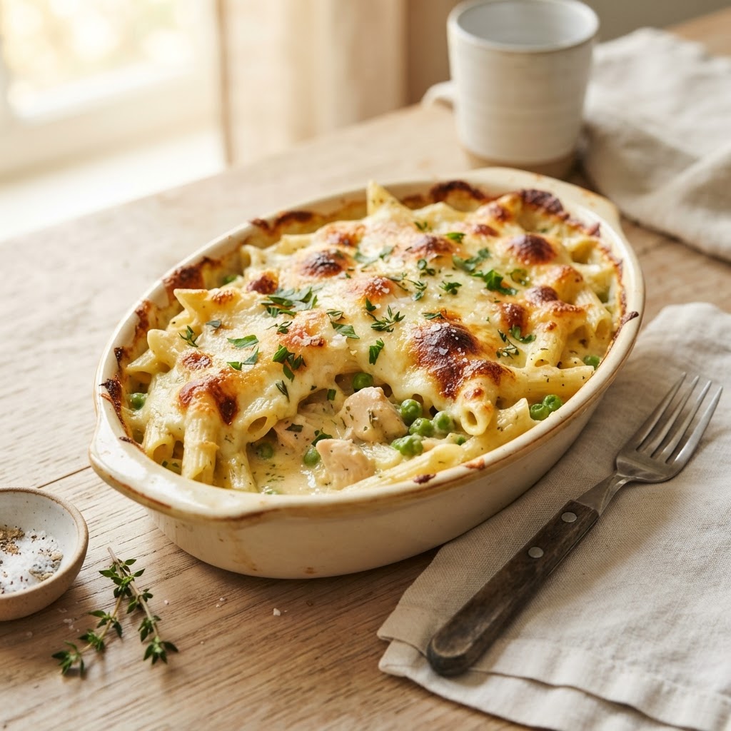 Lemon-Herb Chicken Penne Gratin