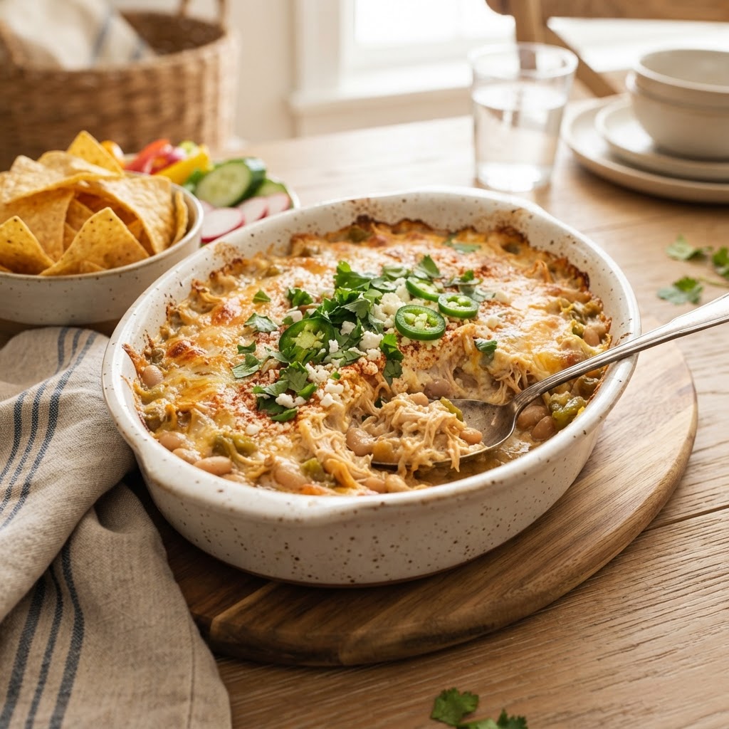 Creamy White Chicken Chili Dip