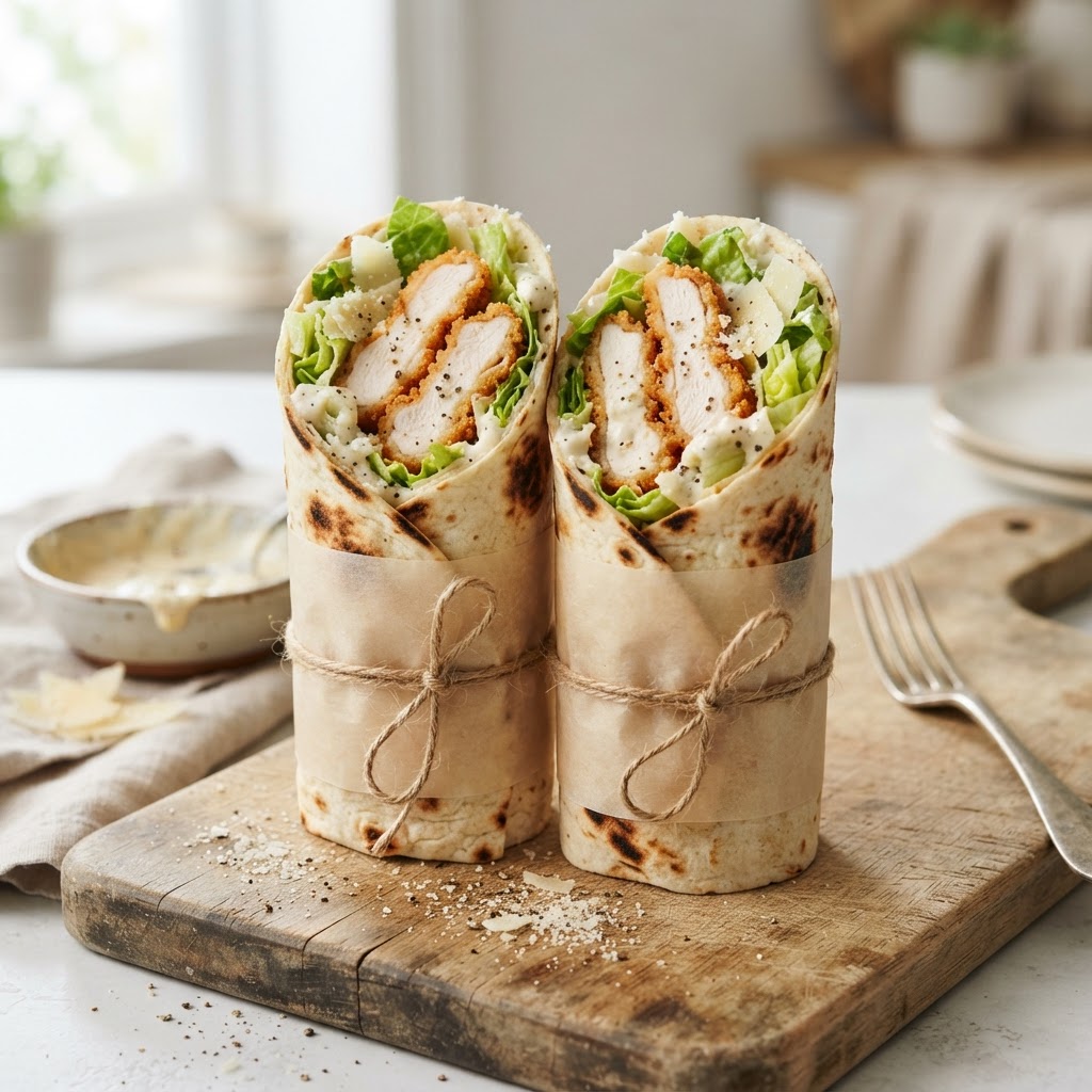 Crispy Chicken Caesar Wraps