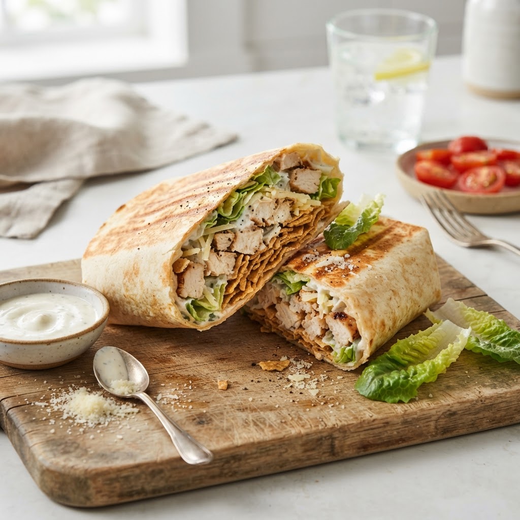 High-Protein Chicken Caesar Crunch Wrap