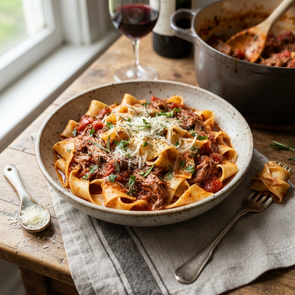 Pappardelle with Pork Ragu and Rosemary