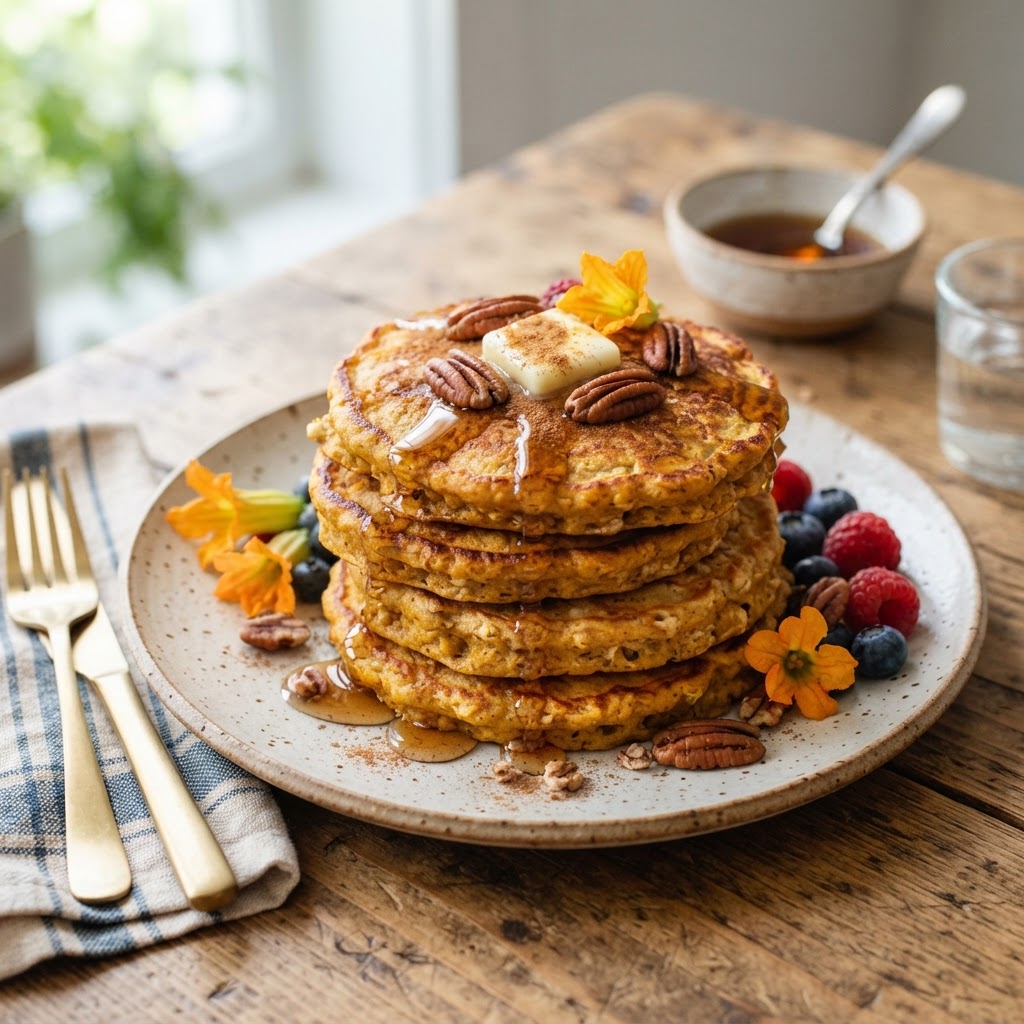 Cottage Cheese Pumpkin Pancakes