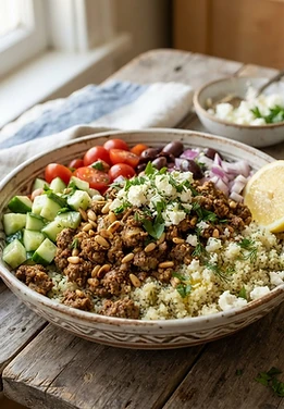 Mediterranean Beef Couscous Bowls