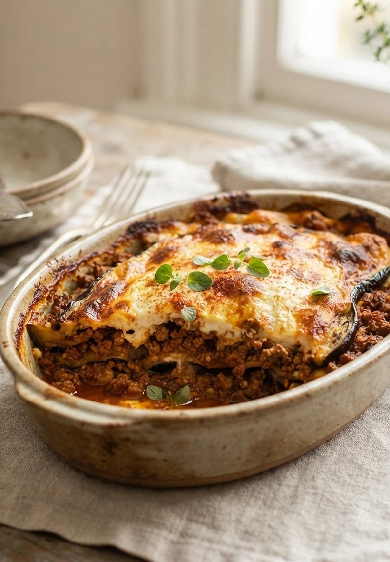 Layered Spiced Beef and Eggplant Bake