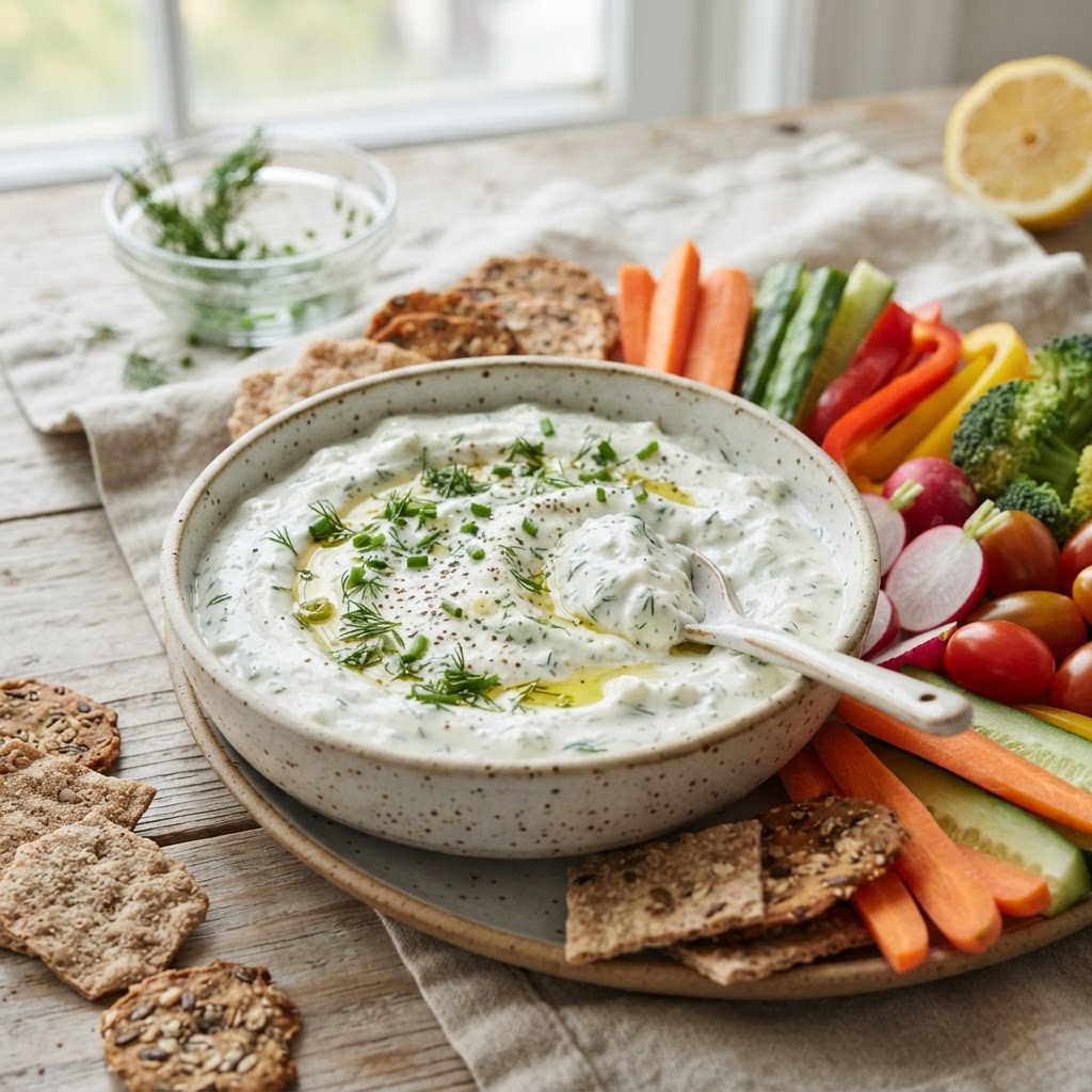 Cottage Cheese Garlic Herb Dip