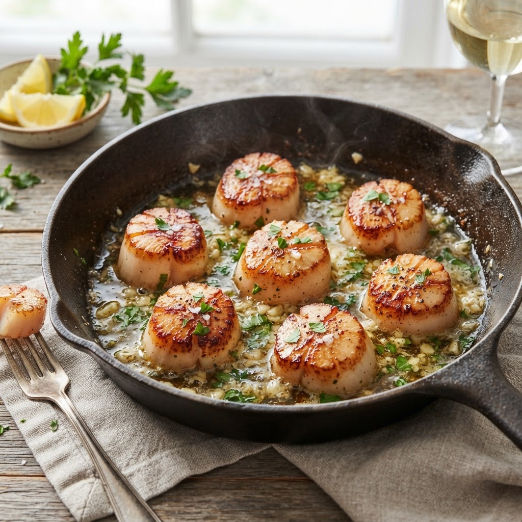 Seared Scallops with Lemon Butter