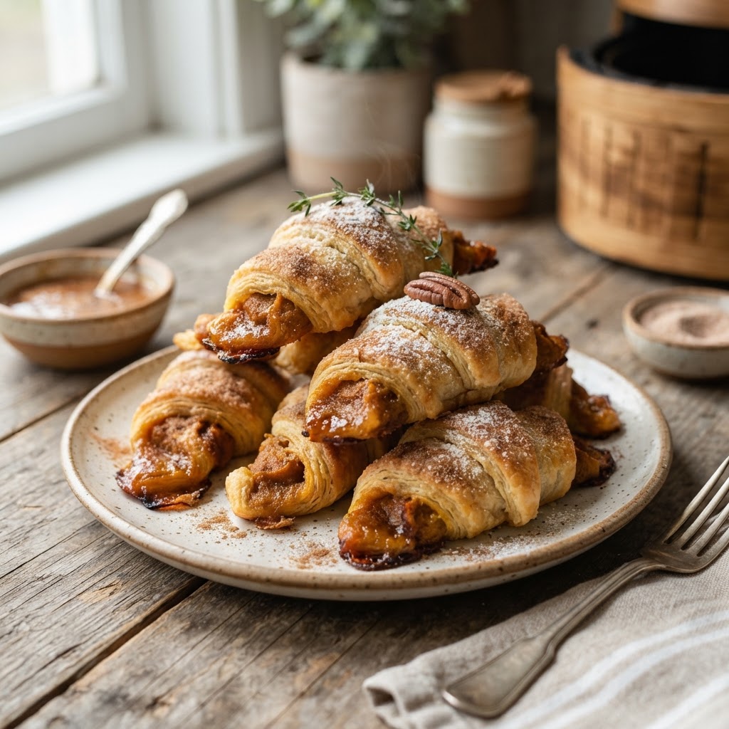 Air Fryer Pumpkin Pie Crescent Rolls