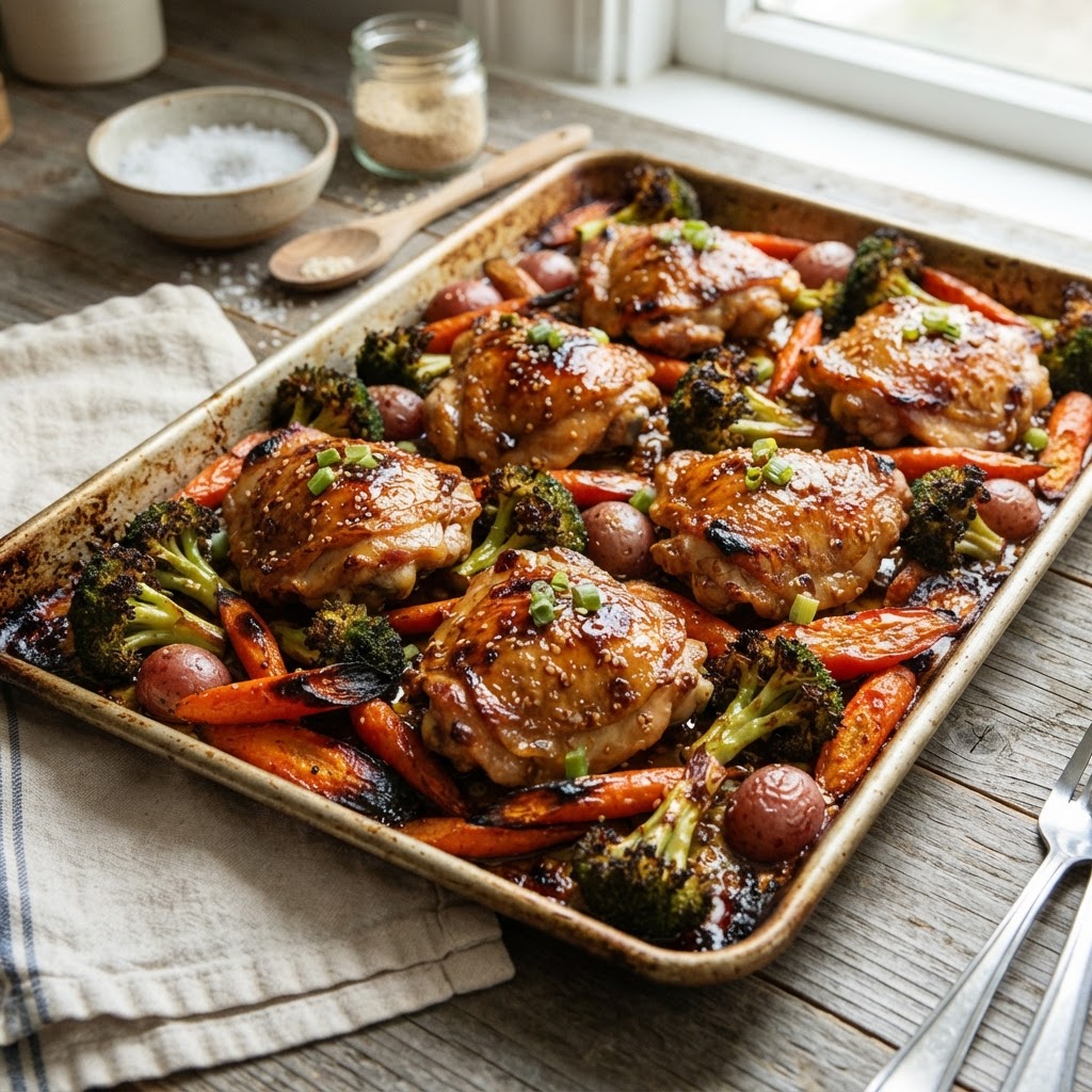Sheet Pan Honey Garlic Chicken and Vegetables