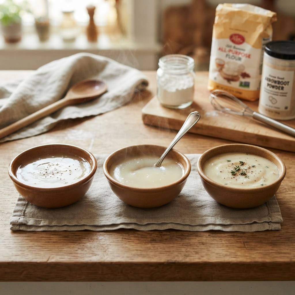 Cornstarch vs Flour vs Arrowroot: Choosing a Thickener for Sauces and Fillings