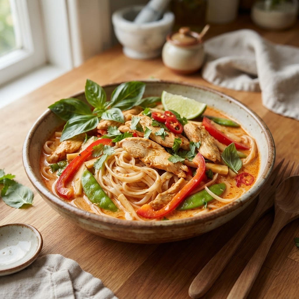 Thai Red Curry Chicken Noodles