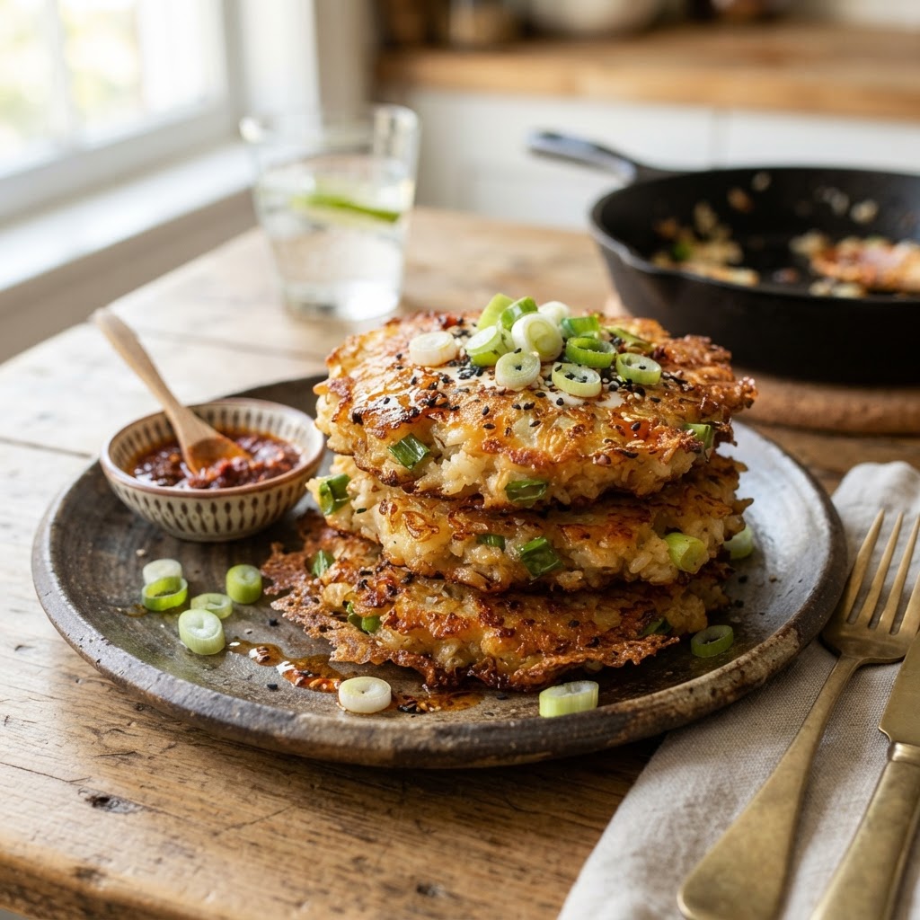 Coconut Rice Pancakes with Scallions