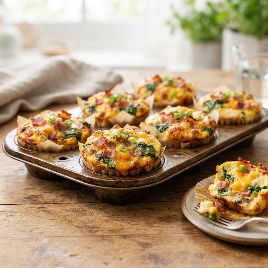 Bacon Spinach Egg Muffins