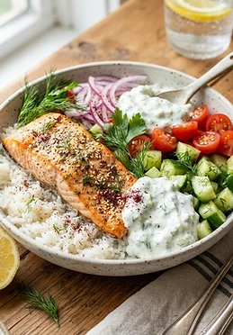 Tzatziki Salmon Bowls