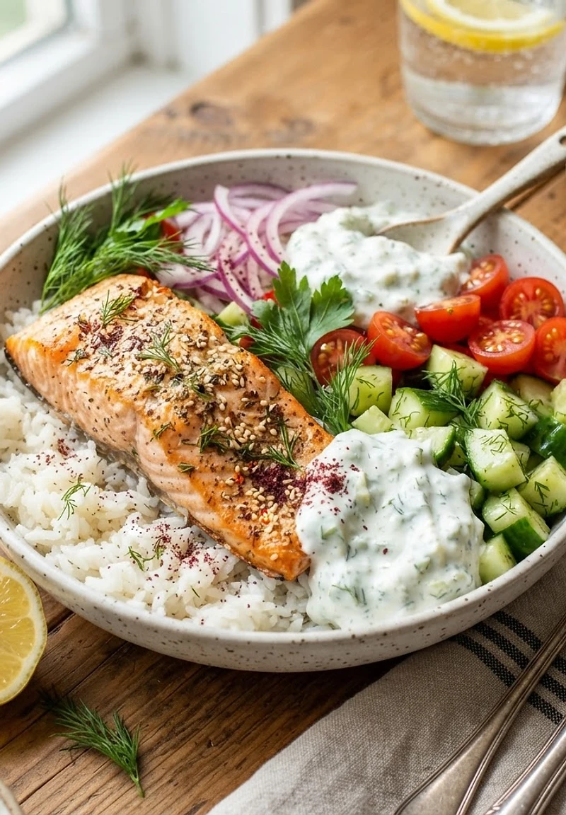 Tzatziki Salmon Bowls