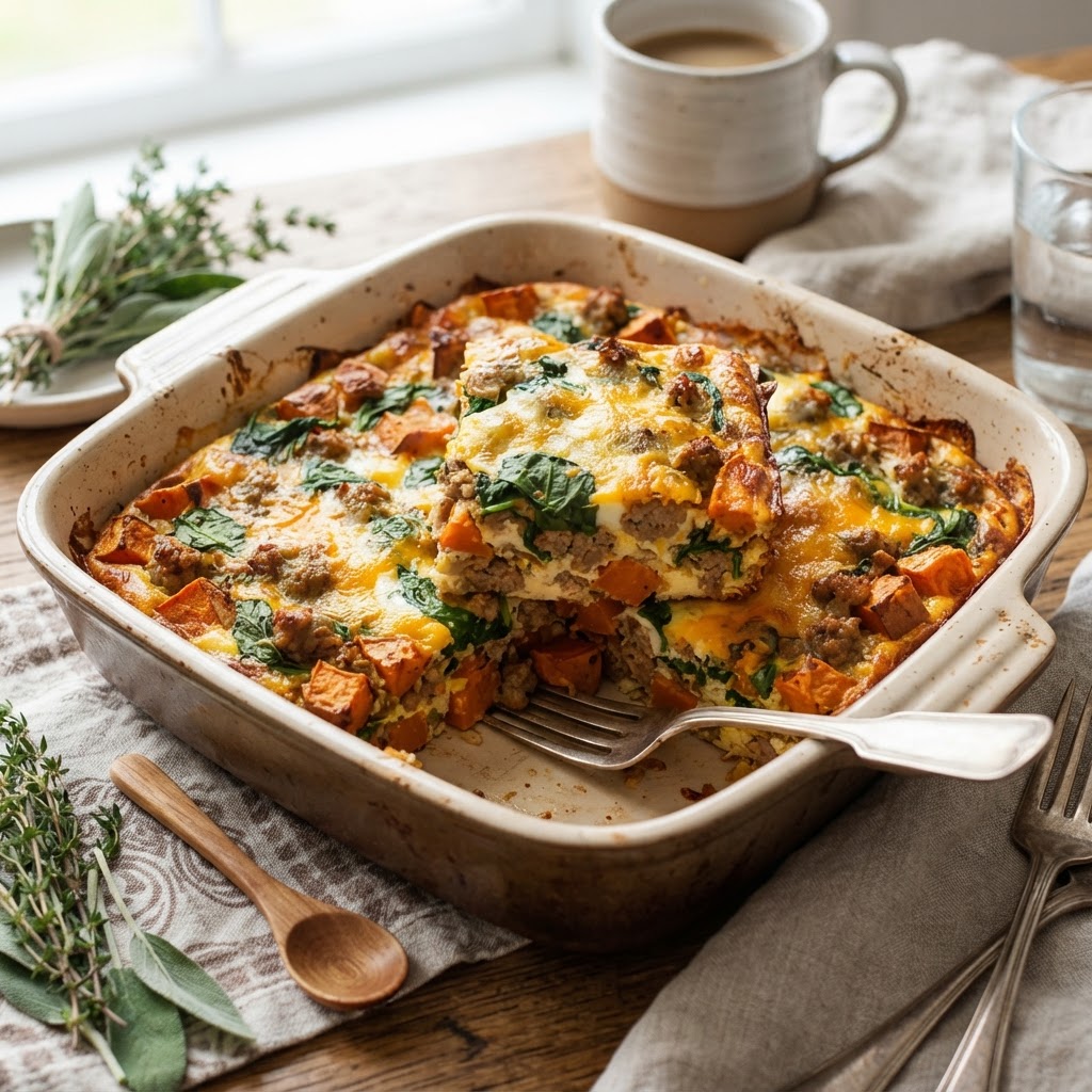 Sweet Potato Sausage Breakfast Bake