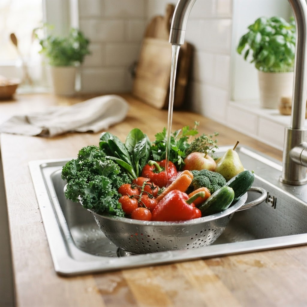 Washing Produce Safely: What Water Removes, What It Doesn’t, and What Not to Use