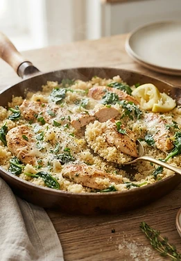One-Pot Lemon Parmesan Chicken Couscous