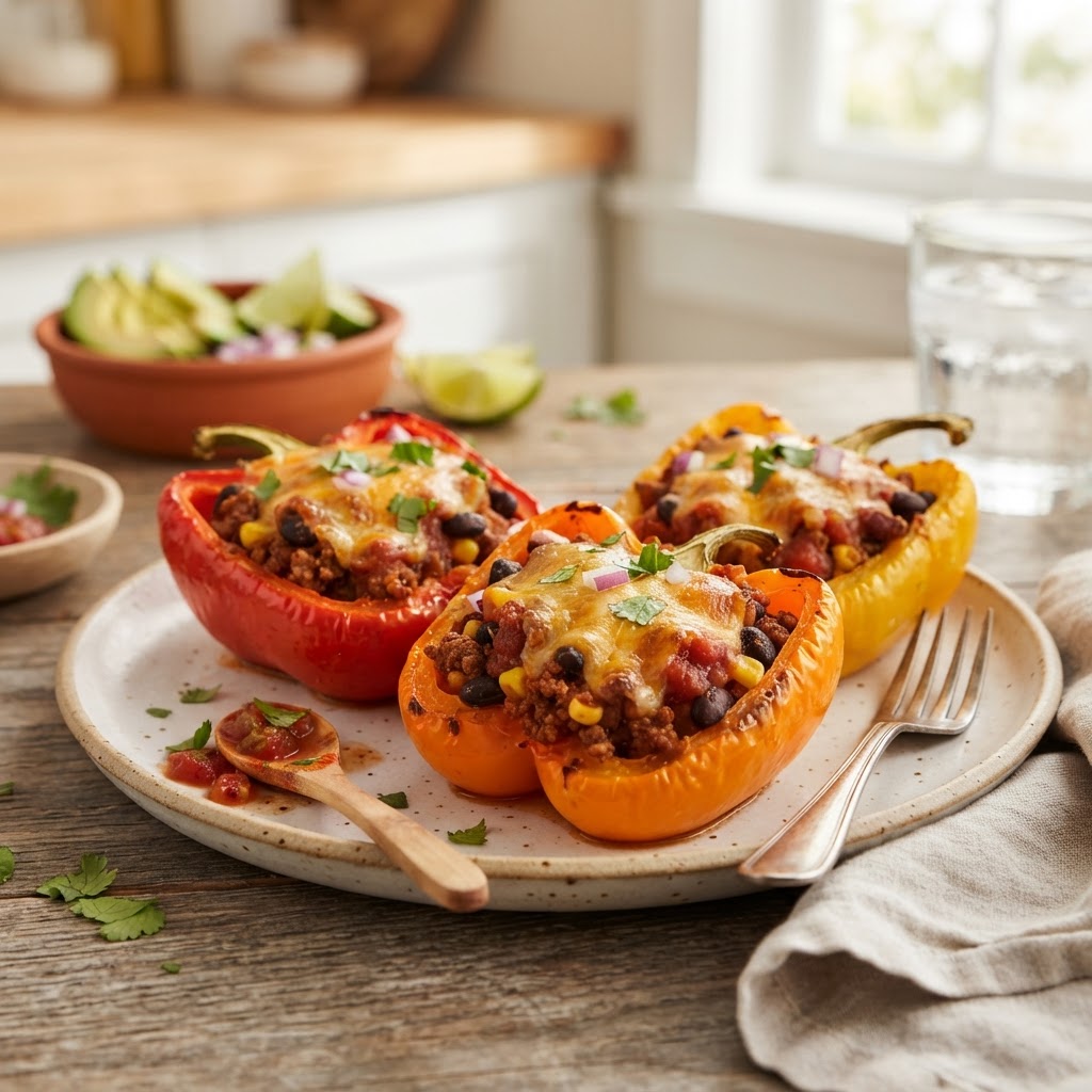 Air Fryer Taco Stuffed Peppers