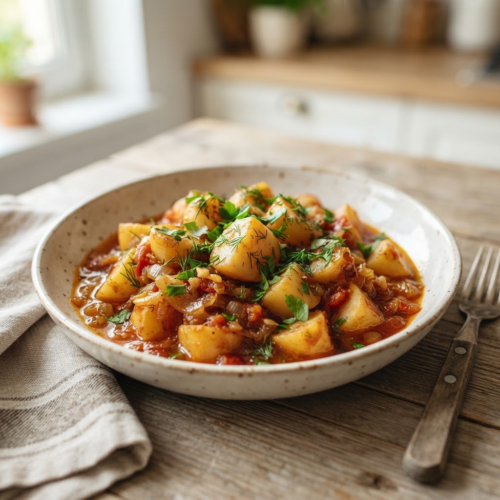 Cartofi Scăzuți (Traditional Romanian Braised Potatoes)